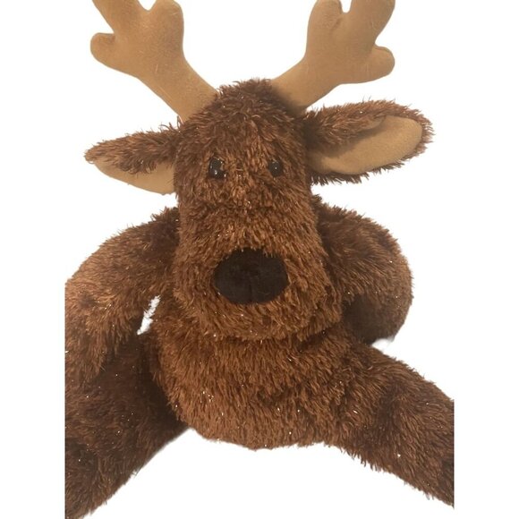 Hallmark Comet Reindeer Plush Toy With Antlers & Red Collar Sparkly fur Sits - Picture 7 of 7